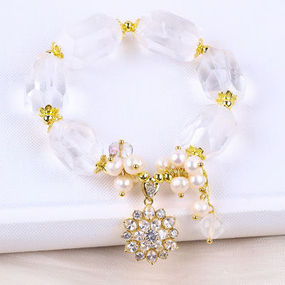สร้อยข้อมือหินแสนแสนแสนแสน แปลงได้ สร้อยข้อมือควอตซ์ใส สร้อยข้อมือหินธรรมชาติ เครื่องประดับเพชร สําหรับงานเลี้ยง