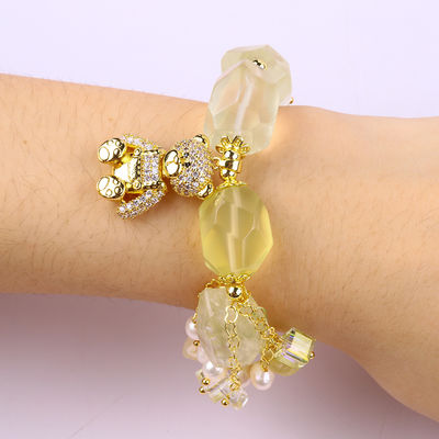 สร้อยข้อมือหินแสนแสนแสน แปลงได้ สร้อยข้อมือซิตรีน สร้อยข้อมือหินธรรมชาติ พระเครื่องเพชร สําหรับงานเลี้ยง