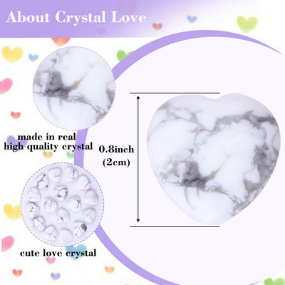 หินเยียวยาทรงหัวใจสีเทอร์คิวาสสีขาว 0.8 นิ้ว สําหรับการทําเครื่องประดับ