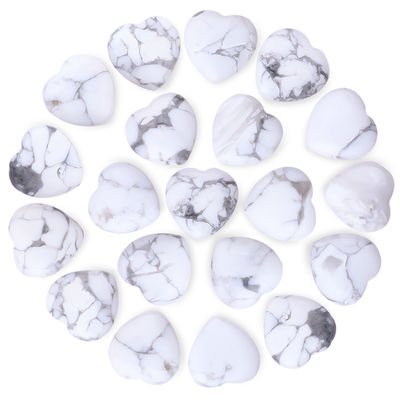 หินเยียวยาทรงหัวใจสีเทอร์คิวาสสีขาว 0.8 นิ้ว สําหรับการทําเครื่องประดับ
