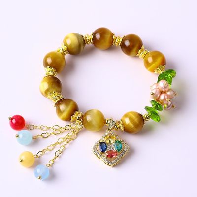 พลังบําบัด 10 มิลลิเมตร หินแท้ สร้อยข้อมือกลมที่มีข้อมือสวยงาม