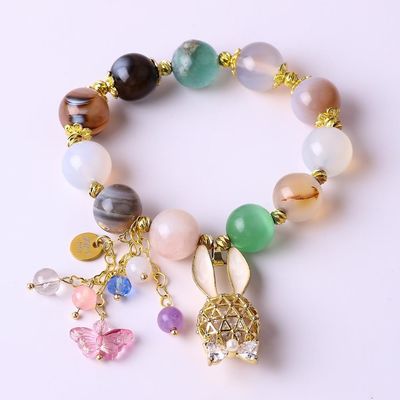 พลังบําบัด 10 มิลลิเมตร หินแท้ สร้อยข้อมือกลมที่มีข้อมือสวยงาม