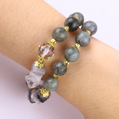 สีลาบราโดริตมือทํา หลายรูปและกลม 2 ชั้น สายข้อมือข้อมือข้อมือข้อมือข้อมือสําหรับการให้ของขวัญ