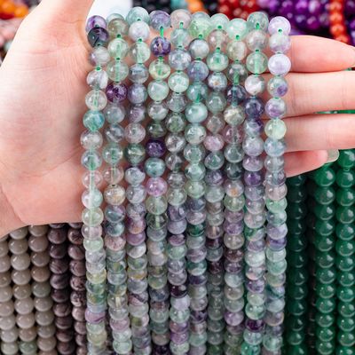 กลมฟลูอไรตหินแท้ธรรมชาติสําหรับการทําเครื่องประดับ DIY