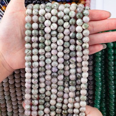Lucky Jade Round Bead Natural Crystal Gemstone ขนาดข้อมูลอื่น ๆ ข้อมูลอ่อน ๆ สําหรับการทําเครื่องประดับ DIY