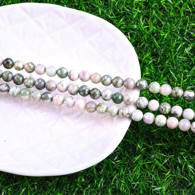 Lucky Jade Round Bead Natural Crystal Gemstone ขนาดข้อมูลอื่น ๆ ข้อมูลอ่อน ๆ สําหรับการทําเครื่องประดับ DIY