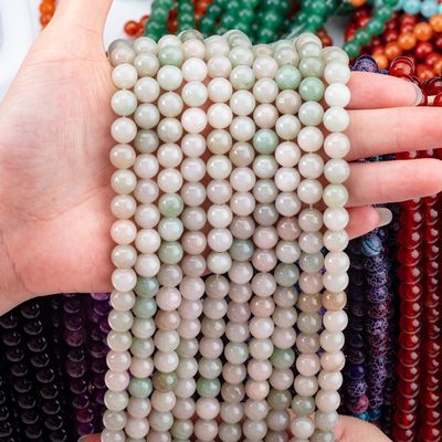 She Tai Jade Round Bead Natural Crystal Gemstone ขนาดข้อมูลอื่นๆ กระดานข้อมูลอ่อนสําหรับการทําเครื่องประดับ DIY