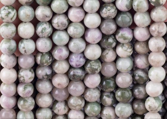 Lucky Jade Round Bead Natural Crystal Gemstone ขนาดข้อมูลอื่น ๆ ข้อมูลอ่อน ๆ สําหรับการทําเครื่องประดับ DIY