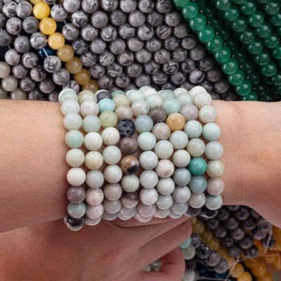 แอมาซอนไทม์กลมข้อมือ สันทรายธรรมชาติ ขนาดข้อมือที่แตกต่างกัน ขนข้อมือที่คล่องสําหรับการทําเครื่องประดับ DIY