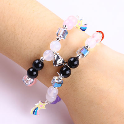 8MM สีหลายธรรมชาติ คริสตัลมิตรภาพ เครื่องประดับ ระยะห่าง สร้อยข้อมือ หัวใจ แม็กเนต สร้อยข้อมือ สําหรับของขวัญ
