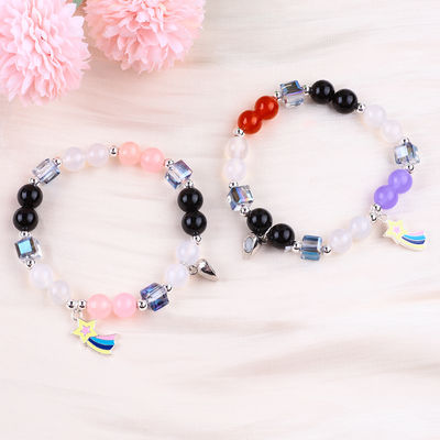 8MM สีหลายธรรมชาติ คริสตัลมิตรภาพ เครื่องประดับ ระยะห่าง สร้อยข้อมือ หัวใจ แม็กเนต สร้อยข้อมือ สําหรับของขวัญ