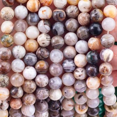 แท้ธรรมชาติ แบมบู Agate หินแท้สําหรับเครื่องประดับ การทํา Diy สร้อยข้อมือ สร้อยคอ แหวน