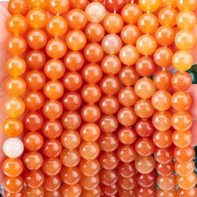 สีแดงธรรมชาติ Aventurine การรักษา semi Precious Crystal Beads สําหรับการทําเครื่องประดับ