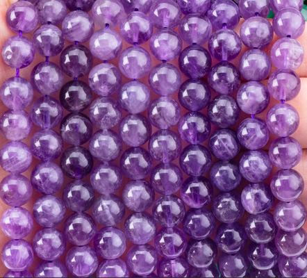 กลม หินสีม่วงครึ่งมูลค่า 6 มิลลิเมตร Amethyst หินเพชร