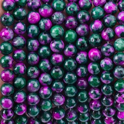 8 มิลลิเมตร Epidote Gems Beads Dark Ruby Zoisite Gemstone Beads Healing Crystal Stone Beads Beads สําหรับทําเครื่องประดับ