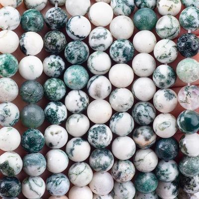 8 มิลลิเมตร ต้นไม้ Agate พระหินแท้ พระหินคริสตัล การรักษา พระหินสําหรับการทําเครื่องประดับ