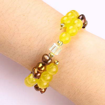 รักษาแท้ คริสตัลเหลืองแคลเซโดนีและกาแฟสีน้ําหวานเพชรกับ Spongebob การ์ตูน Charm แบรนเซล