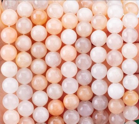 2 มิลลิเมตร สีชมพู Aventurine Semi Precious Gem Beads รอบ