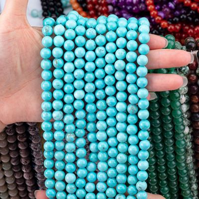 สีเทอร์คิวาส สายข้อมูลกระสุนลอย ราคาประหยัด หินแครสตอล หินแท้สําหรับทําเครื่องประดับ DIY