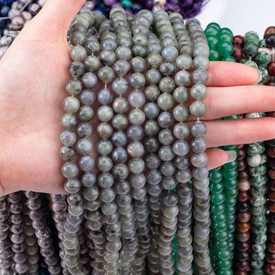8 มิลลิเมตร Labradorite หินแท้ ลูกบัวแก้วแก้วสําหรับการทําเครื่องประดับ