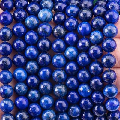 8 มิลลิเมตร ดํา Lapis Lazuli หินแท้ หินคริสตัลเพื่อทําเครื่องประดับ