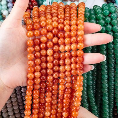 8MM คริสตัล ดําแดง Aventurine การรักษา Gemsotne รอบ ผงผงผงสําหรับเครื่องประดับมือ
