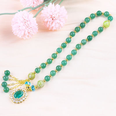 รูปทรงโอวาล สีเขียว Aventurine หินข้อมือข้อมือข้อมือ 2 ชั้น