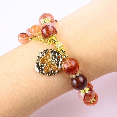 สร้อยข้อมือหินแท้ สร้อยข้อมือข้อมือหินหินหินหิน Hematite Quartz Sphere สร้อยข้อมือกระพริกกระพริกกระพริกกระพริกกระพริกสําหรับงานเลี้ยง