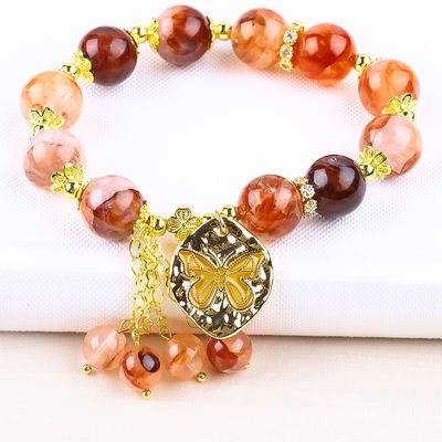 สร้อยข้อมือหินแท้ สร้อยข้อมือข้อมือหินหินหินหิน Hematite Quartz Sphere สร้อยข้อมือกระพริกกระพริกกระพริกกระพริกกระพริกสําหรับงานเลี้ยง