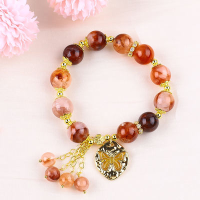 สร้อยข้อมือหินแท้ สร้อยข้อมือข้อมือหินหินหินหิน Hematite Quartz Sphere สร้อยข้อมือกระพริกกระพริกกระพริกกระพริกกระพริกสําหรับงานเลี้ยง