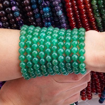 8MM สีเขียวเข้ม Aventurine หินคริสตัล เรียบเรียบกลม ขนาดใหญ่ ผงละอองสําหรับทําเครื่องประดับ