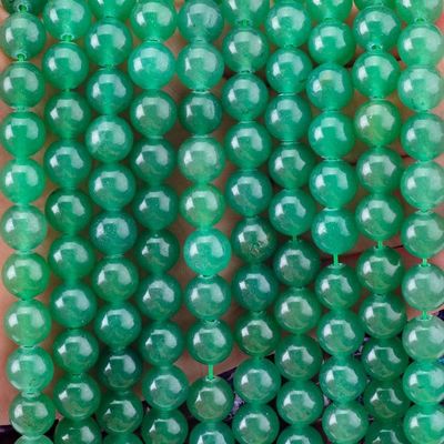 8MM สีเขียวเข้ม Aventurine หินคริสตัล เรียบเรียบกลม ขนาดใหญ่ ผงละอองสําหรับทําเครื่องประดับ