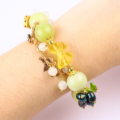 สร้อยข้อมือหินแท้ สร้อยข้อมือหินมะนาว สร้อยข้อมือหินเจด สร้อยข้อมือปรับได้ สร้อยข้อมือสําหรับการสวมทุกวัน