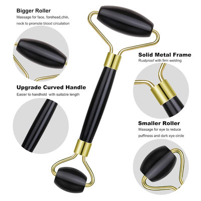 หินอ๊อบซิเดียนสีดํา หินคริสตัลธรรมชาติ Jade Roller