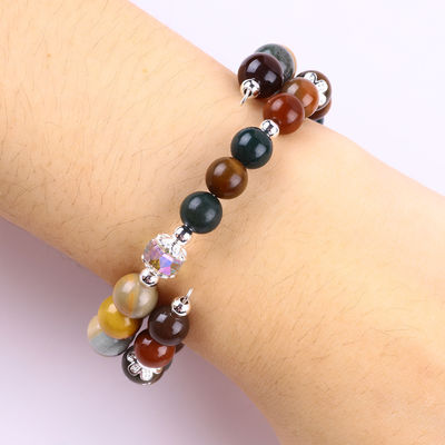 สร้อยข้อมือหินแท้ สร้อยข้อมือข้อมือหินอินเดียธรรมชาติ สร้อยข้อมือหินแฮกต สร้อยข้อมือที่ปรับได้ สร้อยข้อมือสําหรับงานเลี้ยง