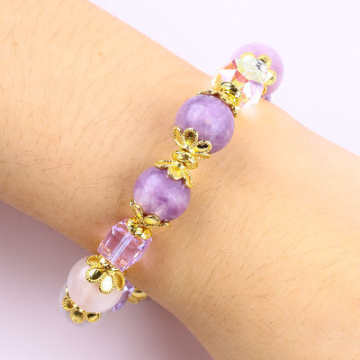 สร้อยข้อมือหินแท้ สร้อยข้อมือข้อมือสีม่วงธรรมชาติ สร้อยข้อมือหินไมกา สร้อยข้อมือที่ปรับได้ สําหรับการสวมทุกวัน
