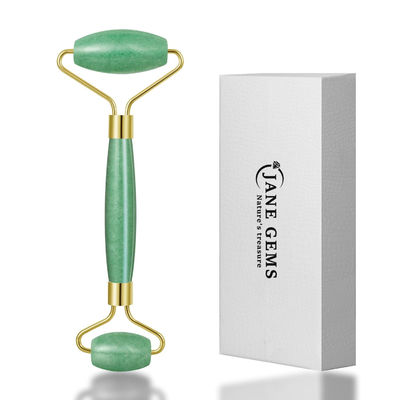 การนวดใบหน้า 100% สีเขียวคริสตัลธรรมชาติ Aventurine Face Jade Roller