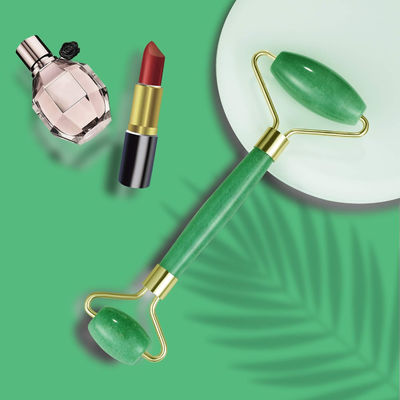 การนวดใบหน้า 100% สีเขียวคริสตัลธรรมชาติ Aventurine Face Jade Roller