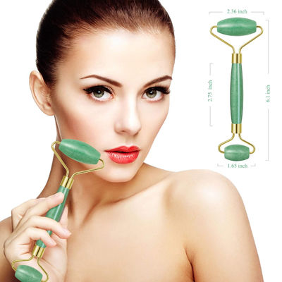 การนวดใบหน้า 100% สีเขียวคริสตัลธรรมชาติ Aventurine Face Jade Roller