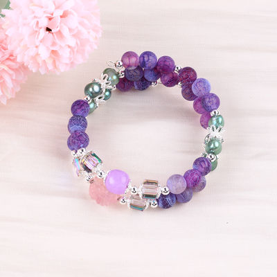 8 มม มือสร้าง DIY อากาตระกูลคริสตัลกลมข้อมูลกระดาษปรับระดับสองชั้น