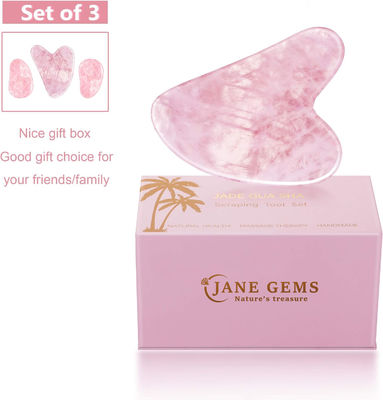 โลแลสเรียบ คริสตัลกุหลาบควอตซ์ Gua Sha บอร์ด Jade หน้าหินสําหรับการป้องกันการแก่