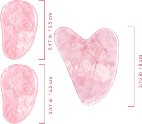 โลแลสเรียบ คริสตัลกุหลาบควอตซ์ Gua Sha บอร์ด Jade หน้าหินสําหรับการป้องกันการแก่