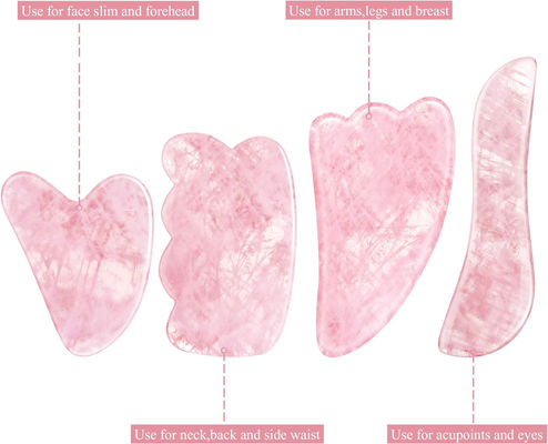 บอร์ดสกร็อปป์จากกวาร์ทซ์สีกุหลาบ เนื้อเพชรธรรมชาติ หินเพชรใบหน้า Gua Sha