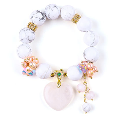 สร้อยข้อมือหินแท้ สร้อยข้อมือหินเทอร์คิวาสสีขาวธรรมชาติ สร้อยข้อมือหินเทอร์คิวาสสีขาว สร้อยข้อมือสําหรับงานเลี้ยงทุกวัน