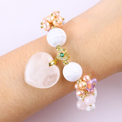 สร้อยข้อมือหินแท้ สร้อยข้อมือหินเทอร์คิวาสสีขาวธรรมชาติ สร้อยข้อมือหินเทอร์คิวาสสีขาว สร้อยข้อมือสําหรับงานเลี้ยงทุกวัน