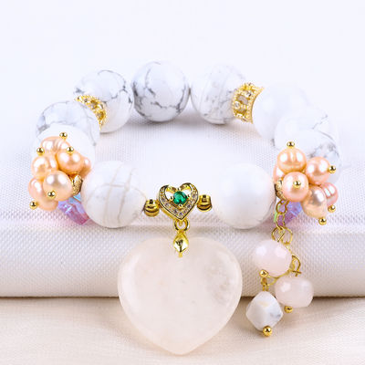 สร้อยข้อมือหินแท้ สร้อยข้อมือหินเทอร์คิวาสสีขาวธรรมชาติ สร้อยข้อมือหินเทอร์คิวาสสีขาว สร้อยข้อมือสําหรับงานเลี้ยงทุกวัน