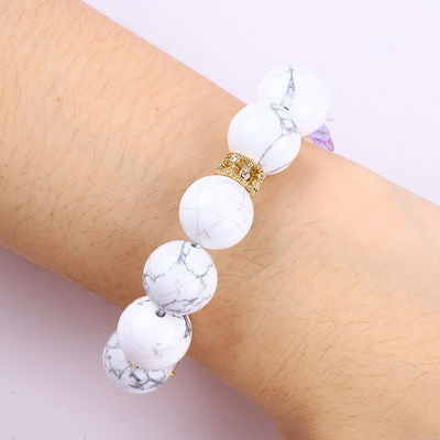 สร้อยข้อมือหินแท้ สร้อยข้อมือหินเทอร์คิวาสสีขาวธรรมชาติ สร้อยข้อมือหินเทอร์คิวาสสีขาว สร้อยข้อมือสําหรับงานเลี้ยงทุกวัน