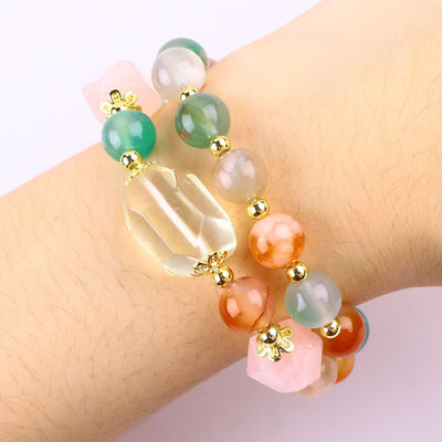 สร้อยข้อมือหินแท้ สร้อยข้อมือดอกไม้ธรรมชาติ สร้อยข้อมือหินหินหินปรับได้ สร้อยข้อมือสําหรับงานปาร์ตี้ทุกวัน