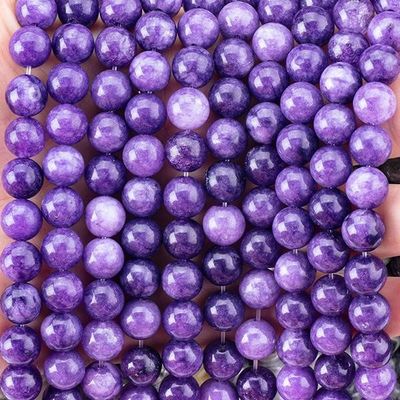8 มิลลิเมตร Violet Galaxy Agate พระหินแท้ พระหินคริสตัลเพื่อทําเครื่องประดับ