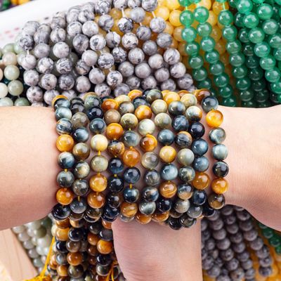 8 มิลลิเมตร Dream Tiger Eye พระหินแท้ พระหินคริสตัลเพื่อทําเครื่องประดับ